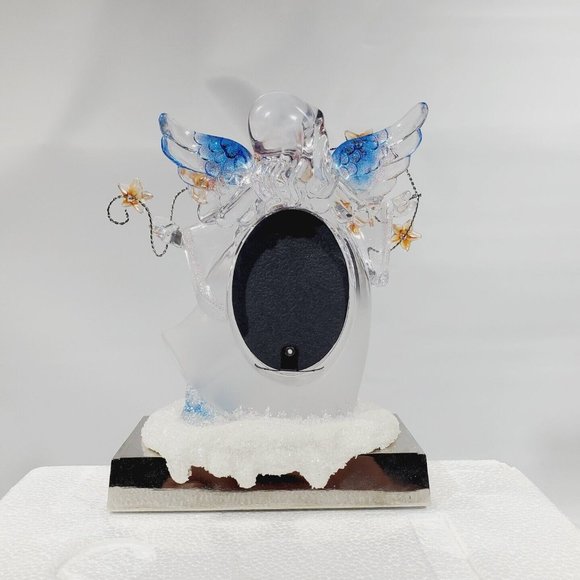 Angel Babies Stocking Holder 8" Color Changing Acrylic Ice Sculpture Photo Frame - Picture 6 of 11